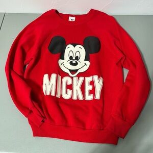 Disney Wear VTG Mickey Mouse Sweatshirt Adult Large Red Made in USA